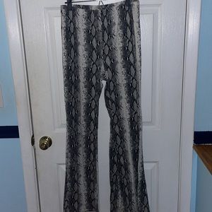 Snake skin flowy pants